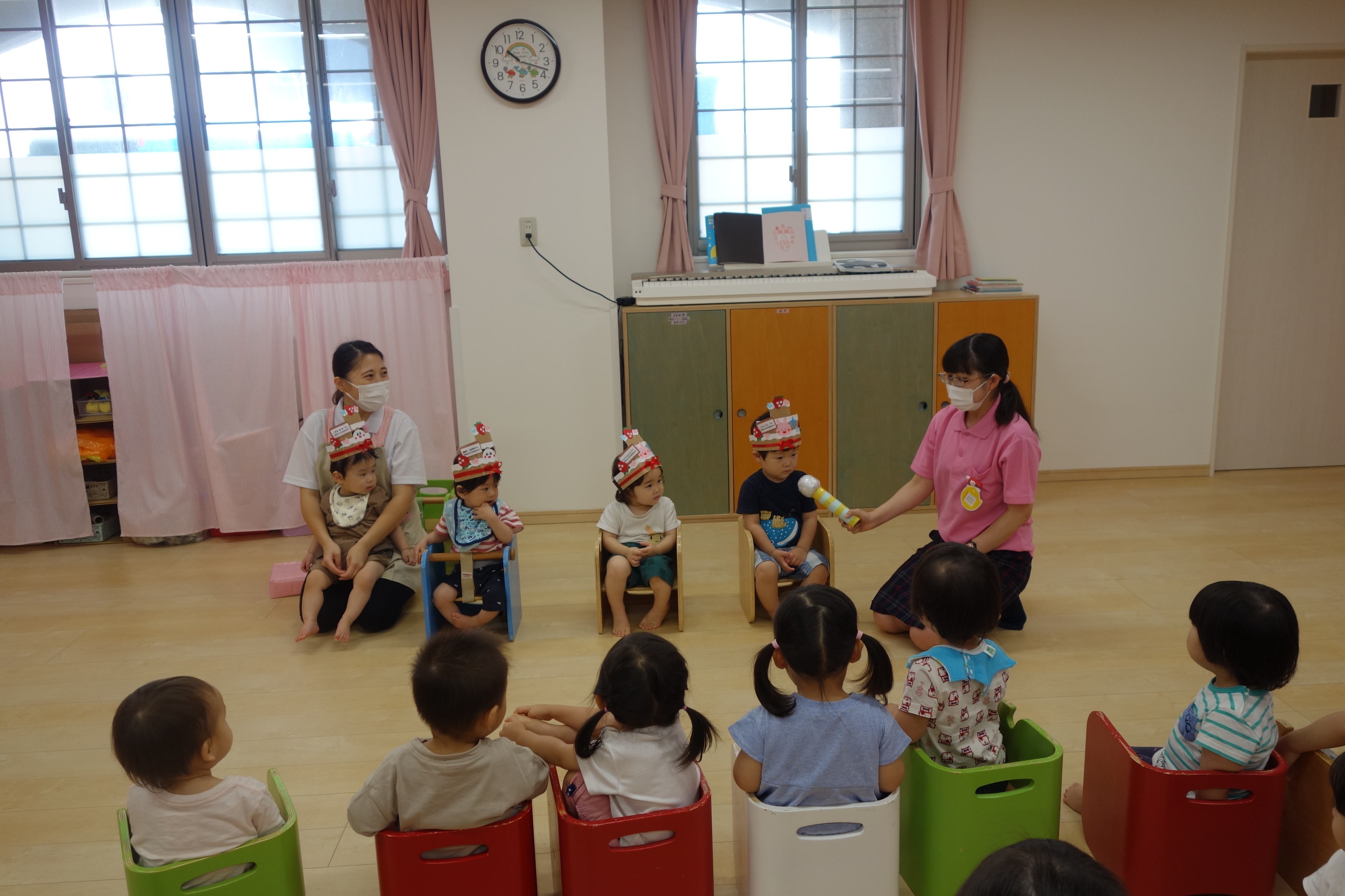 ７月生まれの誕生会がありました 藤見学園